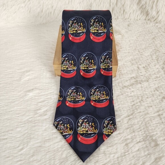 Disney Atlas Design Vintage Mickey Snow Globe Neck Tie - Picture 2 of 4